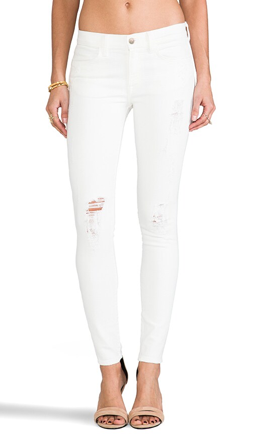 Wildfox Couture Marianne Mid Rise Skinny in White Noise