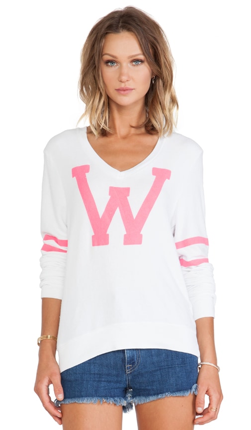 x REVOLVE Letterman V Neck Sweater