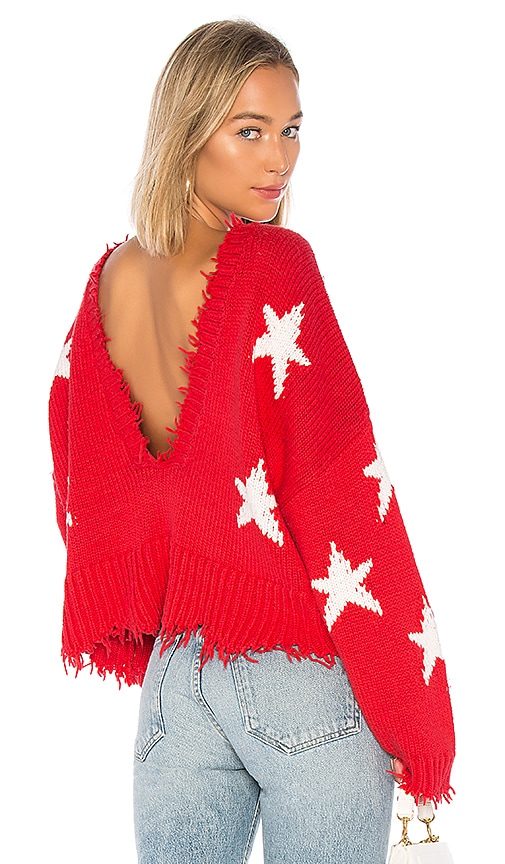 Wildfox Couture Stars Palmetto Sweater in Scarlet | REVOLVE
