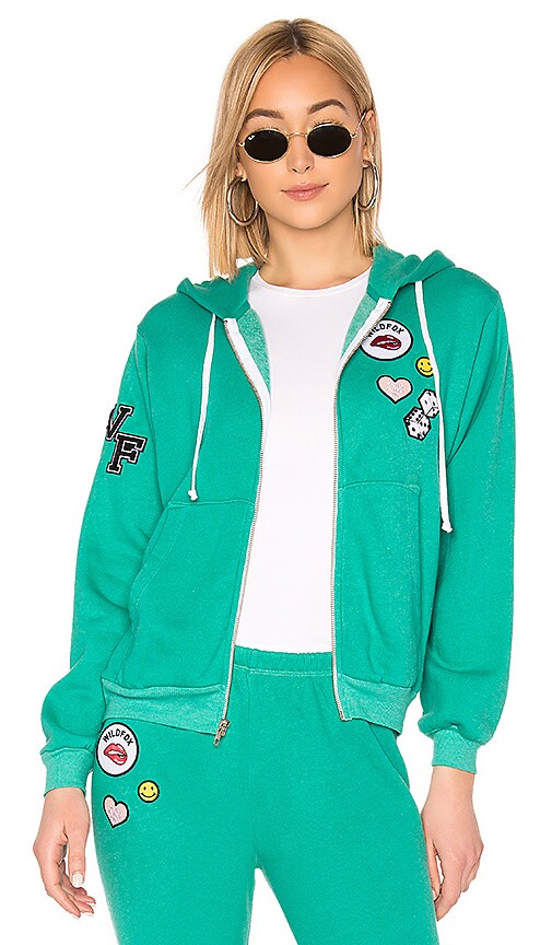 emerald green zip up hoodie