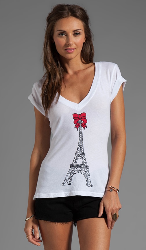 Eiffel Tower Short Sleeve V-Neck