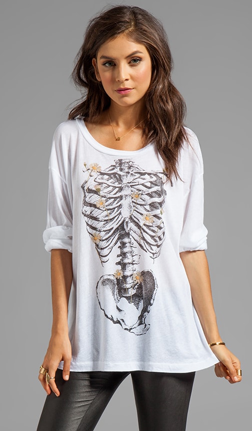 Wildfox Couture Daisy Bones Long Sleeve In Clean White Revolve