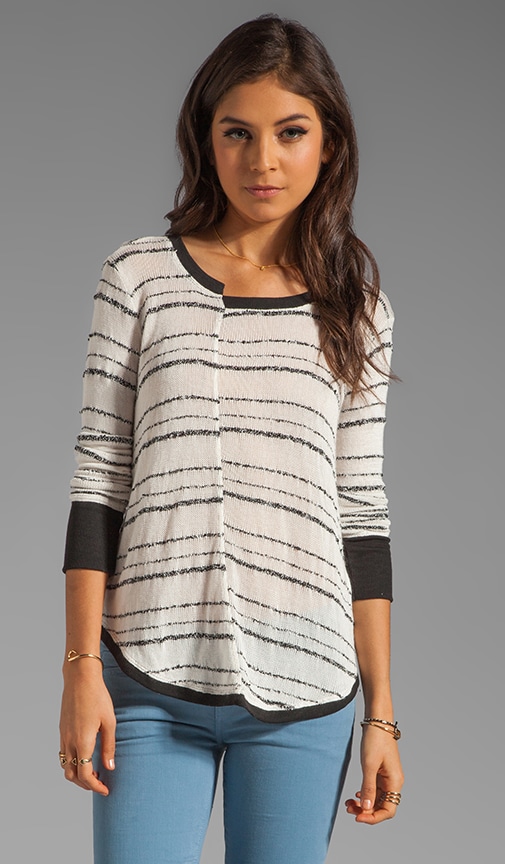 Broken Stripe Split Shirttail Sweater