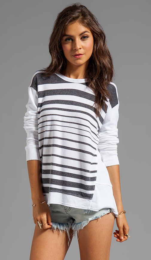 Fractured Stripe Back Slant Sweatshirt