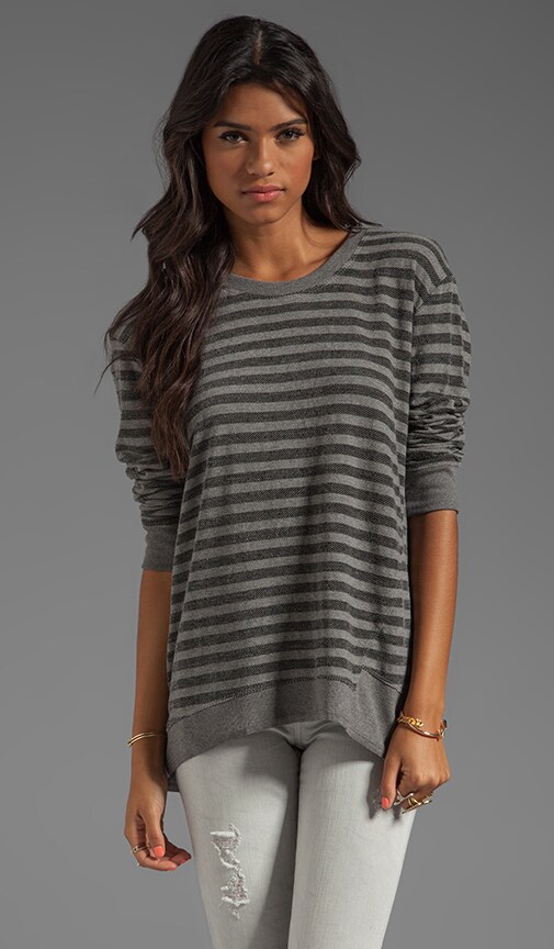 Stripe Back Slant Sweatshirt