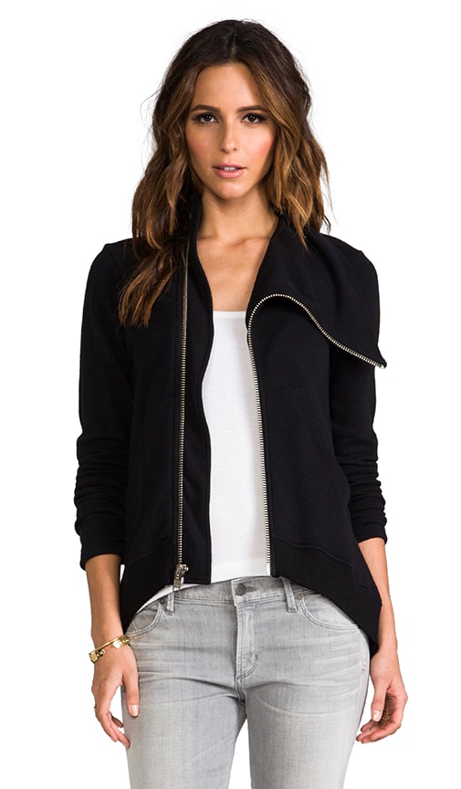 Wilt Zip Shrunken Hi/Lo Jacket in Black