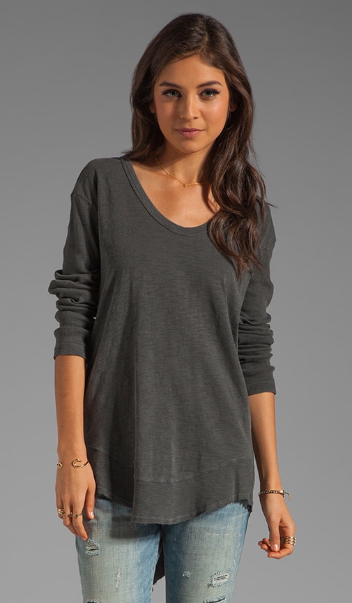 Slub Slouchy Slant Tunic