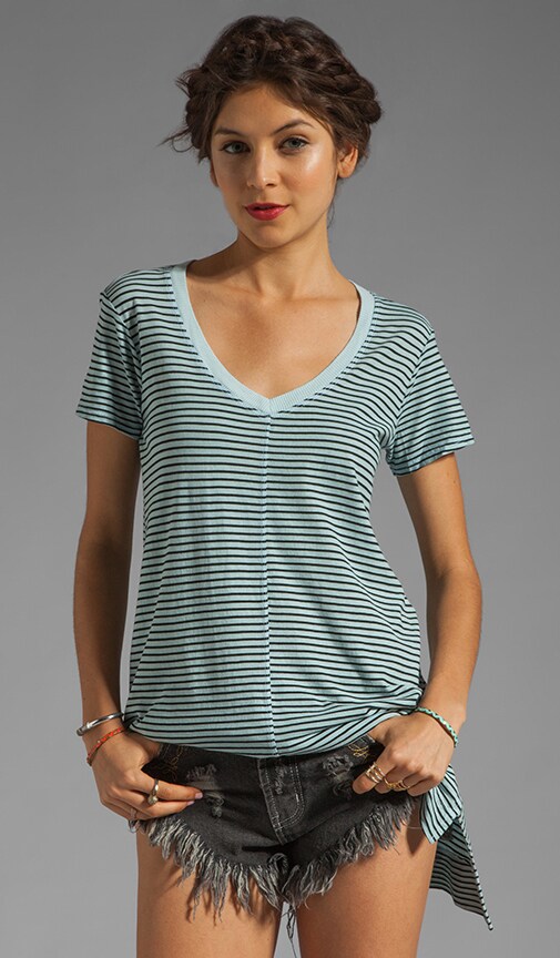 Stripe Jersey Seamed Slim BF Tee