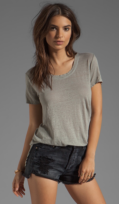 Linen Jersey Slouchy Crew
