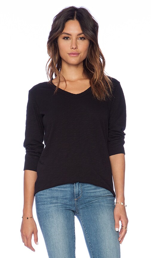 Slub Jersey Shrunken 3/4 Sleeve Tee