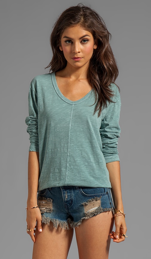 Slub Jersey Long Sleeve Slit Tee