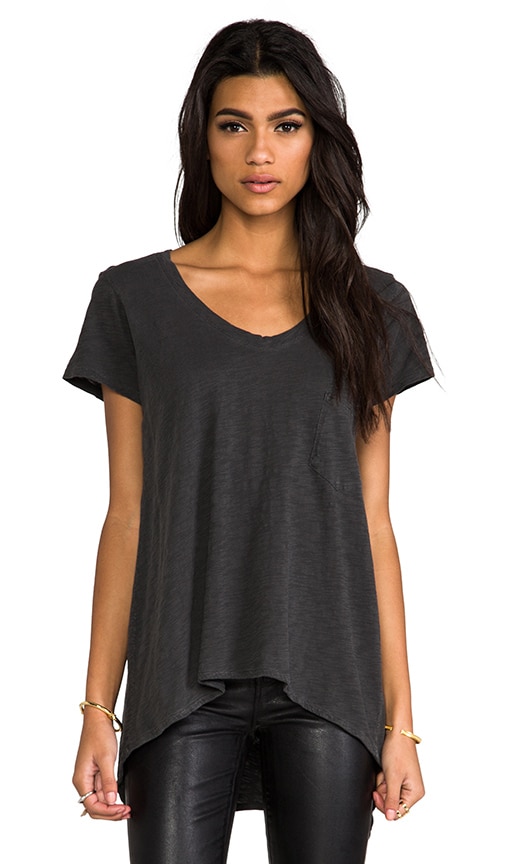 Slub Jersey Slouchy V Pocket Tee