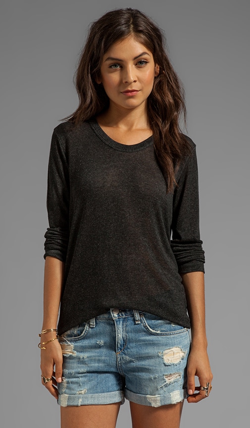 Confetti Jersey Long Sleeve Shrunken Boyfriend Tee