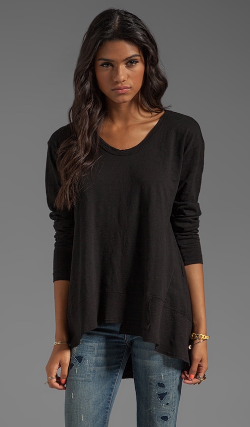 Slub Jersey Mixed Slouchy Long Sleeve