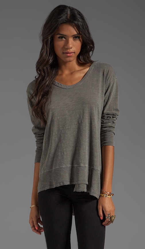 Slub Jersey Mixed Slouchy Long Sleeve