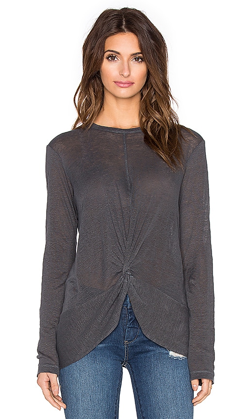 Lux Slub Twist Front Long Sleeve Tee