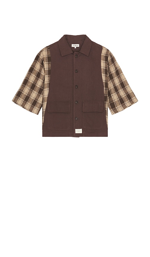 Workers Plaid Top in Brown. - size S (also in L, M, XL/1X)