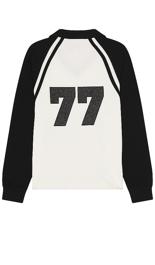 Shop Wish Me Luck 77 Polo Shirt In Black & White