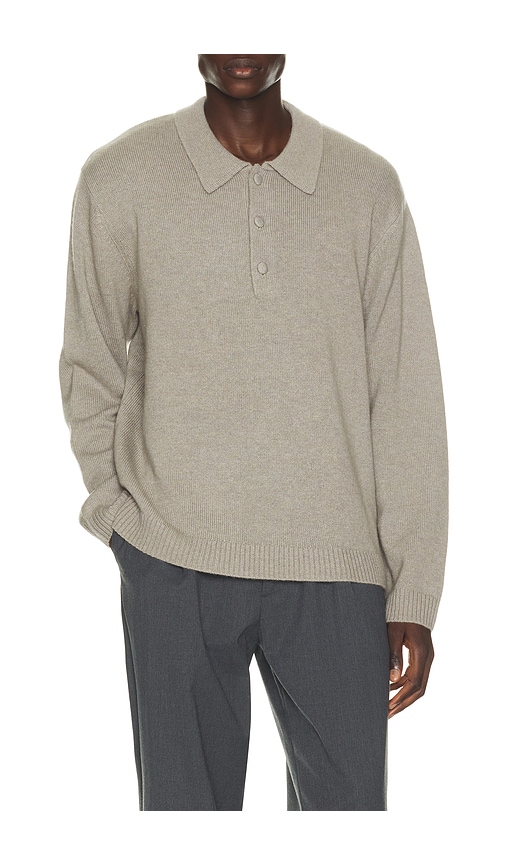 Won Hundred Paxton Cashmere Knit Polo In Gray