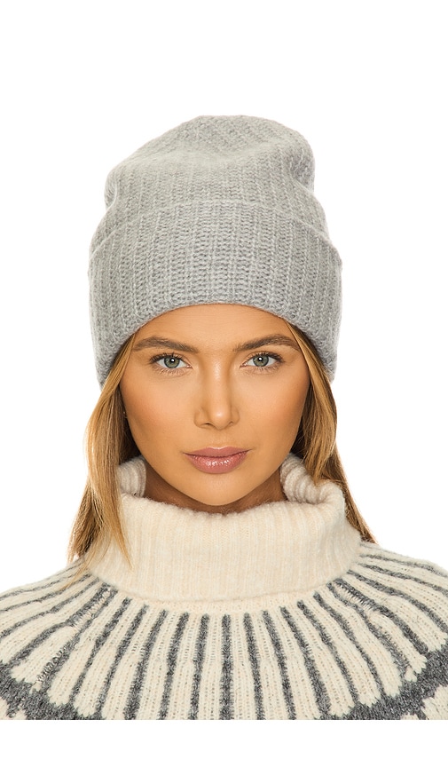 White + Warren Cashmere Luxe Beanie in Grey Heather