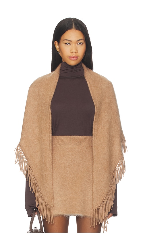 White & Warren Brushed Cashmere Fringe Scarf In Brown