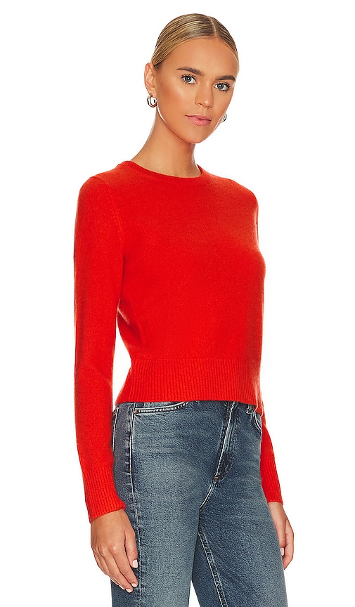 Shop White + Warren Cashmere Sweater In Bright Poppy