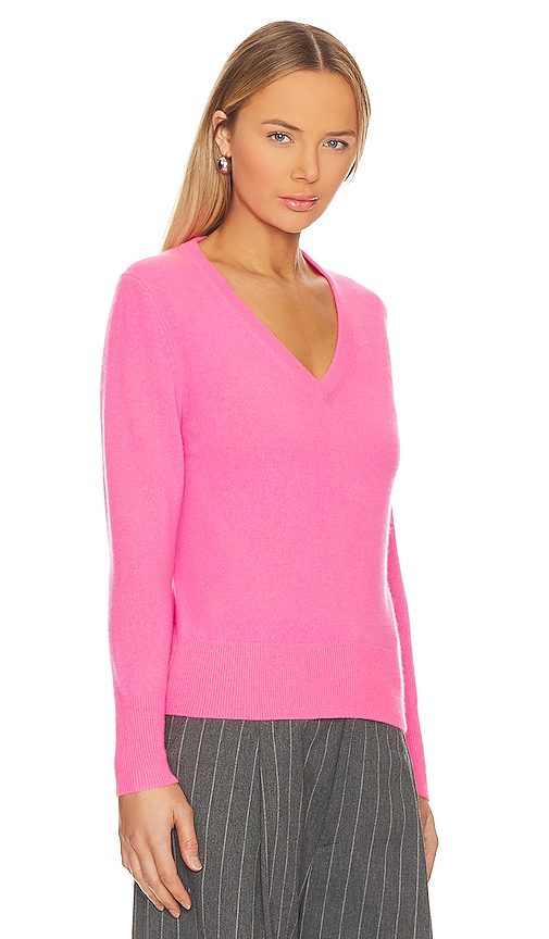 Shop White + Warren Cashmere Vneck Sweater In Pink Glow