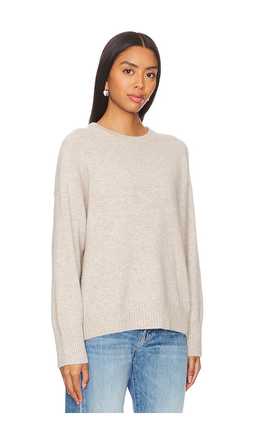 Shop White + Warren Cashmere Saddle Sleeve Crewneck In Beige