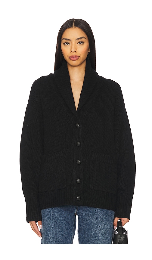 White + Warren Luxe Fringe Coatigan In 黑色