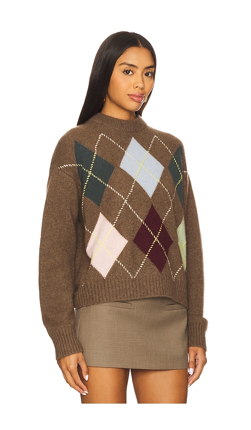 White + Warren Cashmere Argyle Crew Pullover Multi Combo In Multi