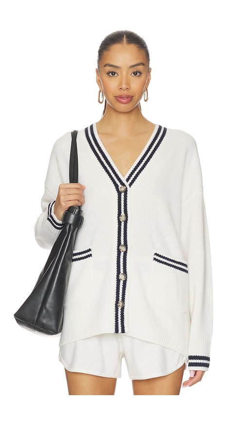 White + Warren Cashmere Varsity Cardigan