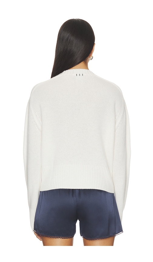  White & Warren Featherweight Cashmere Nautical Embroidered Sweater In White. Größe Xs. Also In S, M, L. 