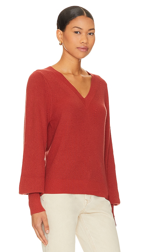 Shop White + Warren Blouson Sleeve Top In Rhubarb