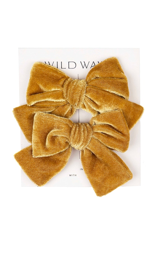 Shop Wild Wawa Bow 클립 세트 In Burnt Mustard