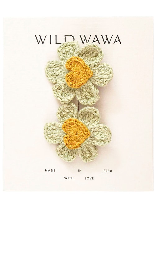 Shop Wild Wawa Flower Clip Set In Yellow