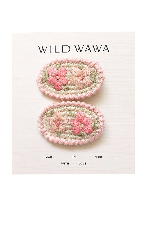Wild Wawa Crochet Clip Set In Pink