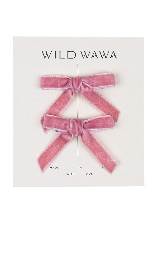 Wild Wawa Velvet Bow Clip Set