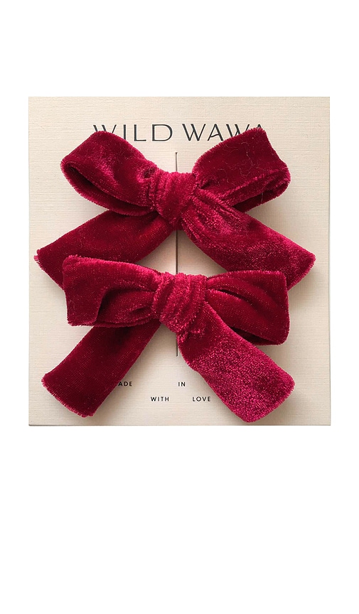 Wild Wawa Velvet Bow Clip Set