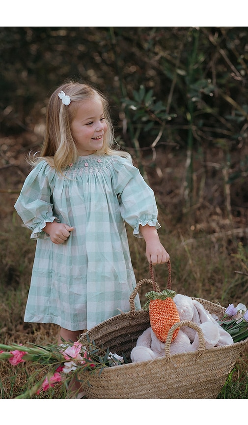 green emerald velvet dress Texas A&M Toddler Ella Gingham Dress main image 0