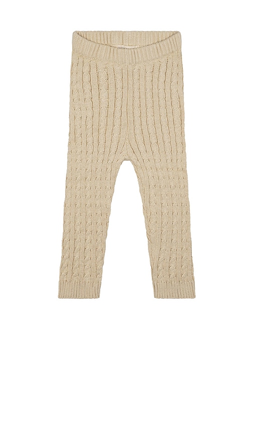 Shop Wild Wawa Leggings Cable Knit In Taupe