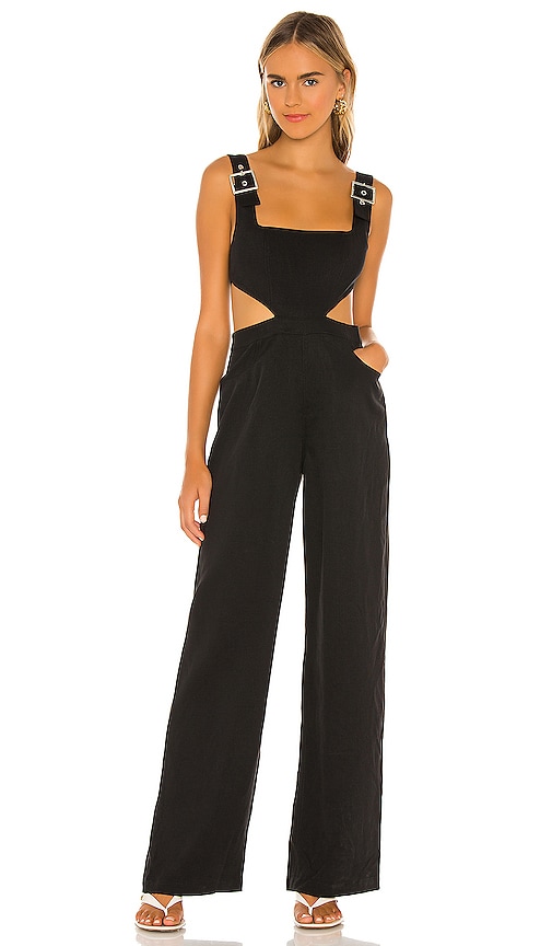 WeWoreWhat Cut Out Overall in Black