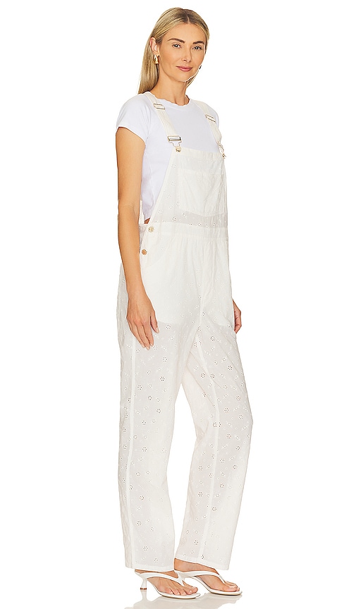 Shop Weworewhat Basic Overall In Eyelet Off White