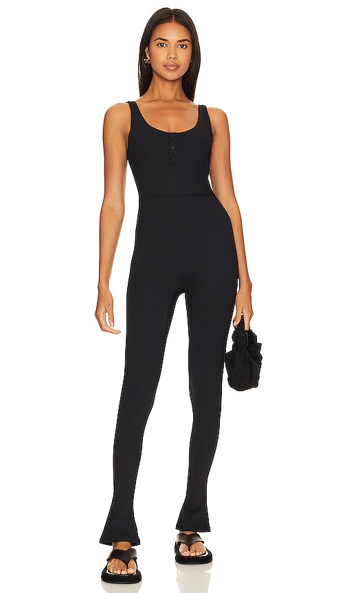 WeWoreWhat Henley Flare Jumpsuit in Black