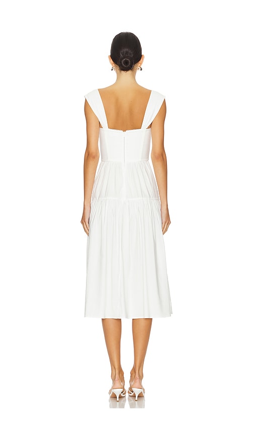  Weworewhat Midikleid Mit Korsett-oberteil In White. Größe 00. Also In 12. 