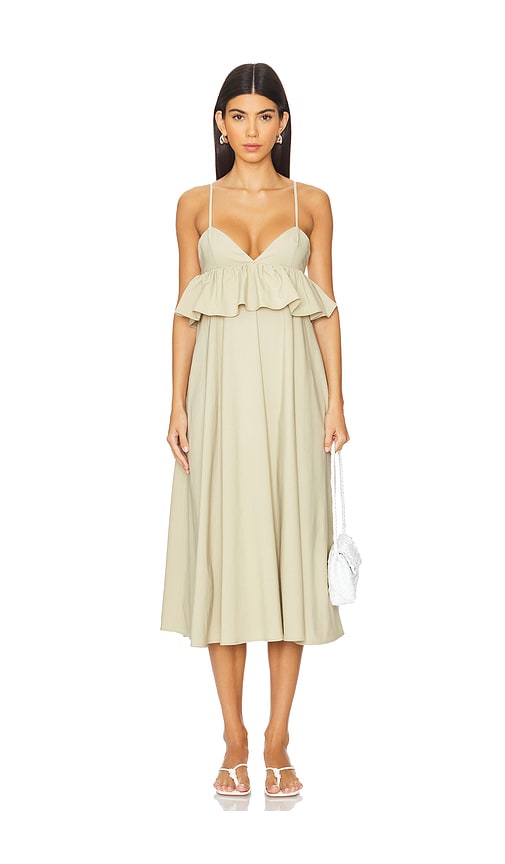 Shop Weworewhat Peplum Midi Dress In Tidal Foam