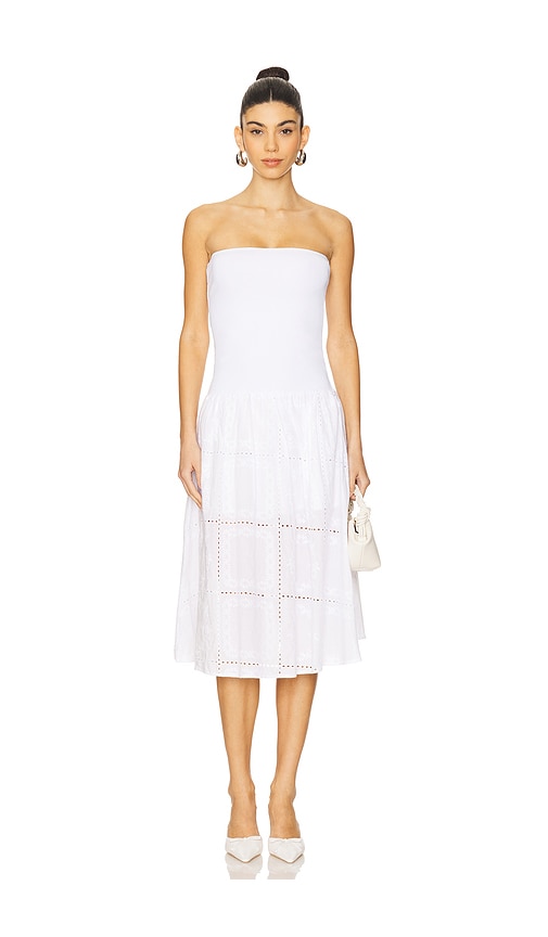 Ribbed Cotton Midi Dress in White. - size L (also in M, S, XL, XS) - WeWoreWhat - Modalova