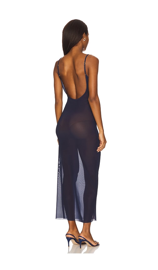  Weworewhat Langes Lingeriekleid Mesh Scoop In Navy. Größe S. Also In Xs, L. 