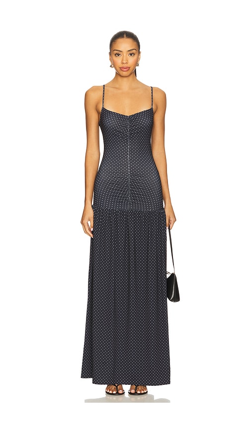 Ruched Front Scoop Maxi Dress in Navy. - size XS (also in L, M, S)