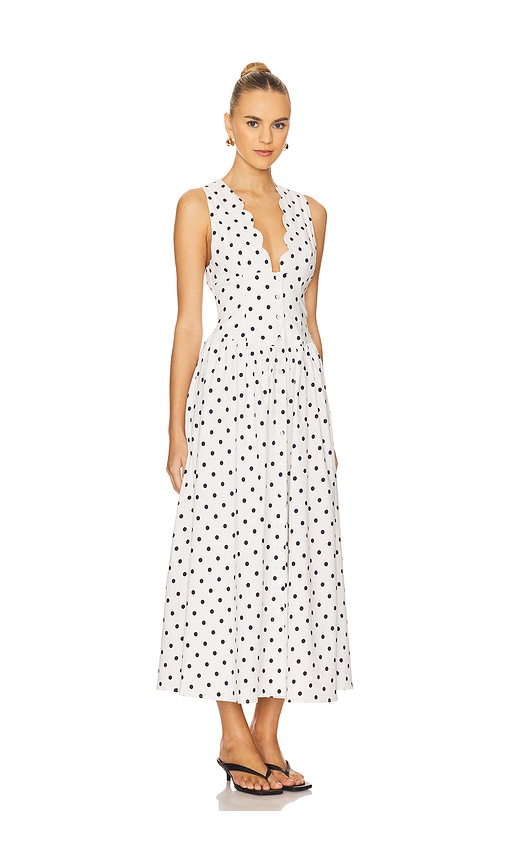 Weworewhat Button Front Scallop Dress In Multi