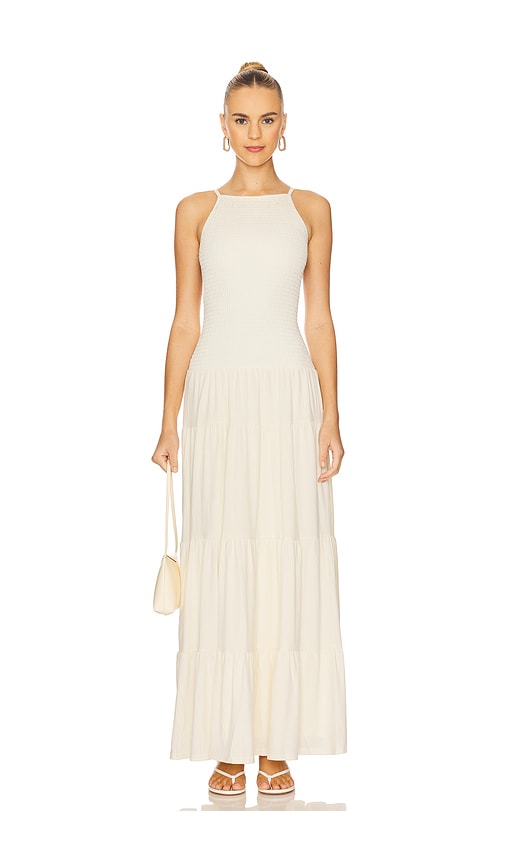 Weworewhat Smocked Drop Waist Maxi Dress In White